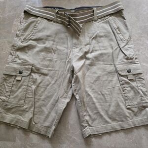 Beverly Hills Polo Club Tan Cargo Shorts with Belt